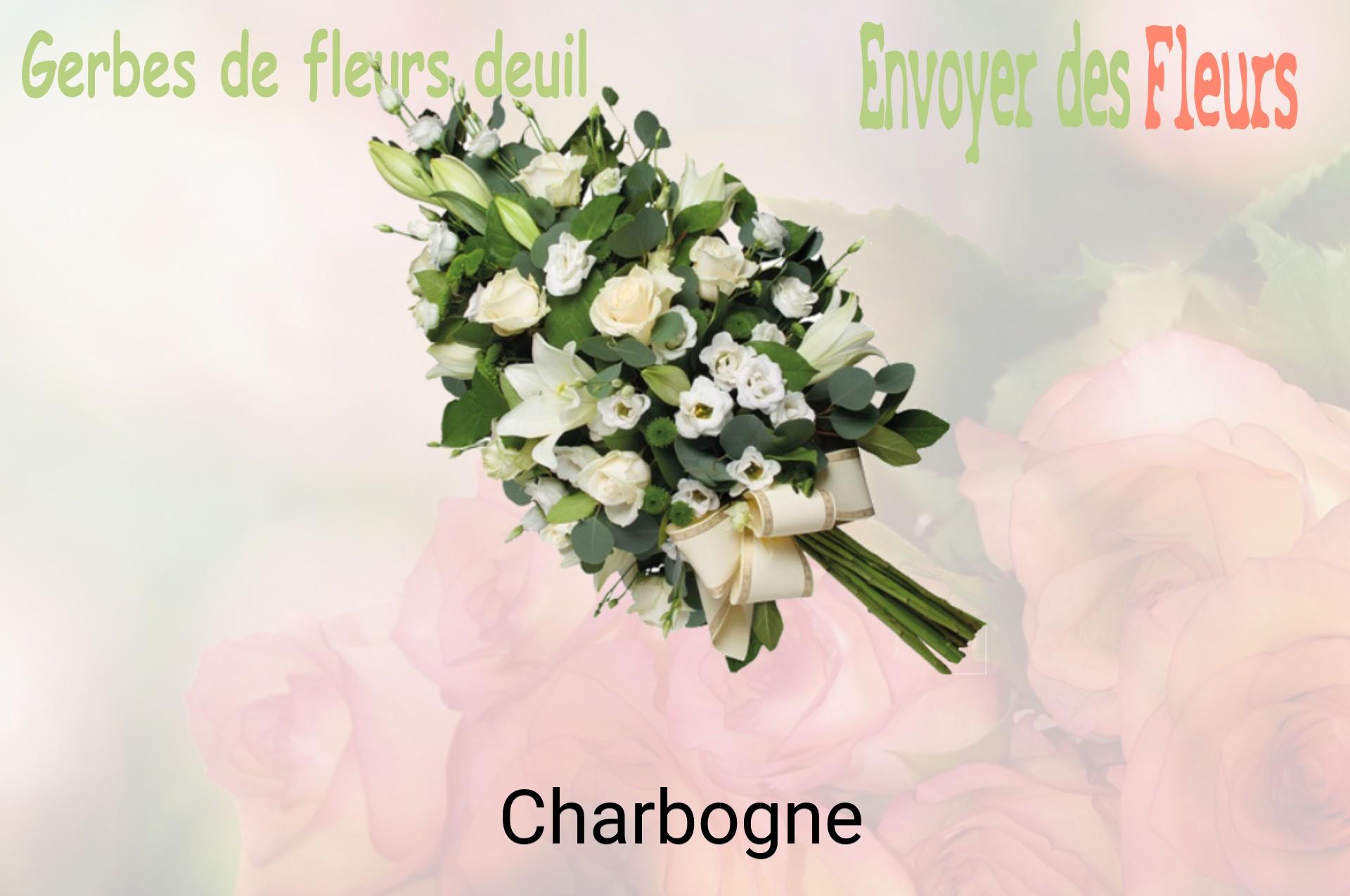 Gerbe de fleurs de deuil livrée à Charbogne